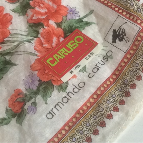 Armando Caruso 100% Cotton Floral Square Scarf - Picture 3 of 6